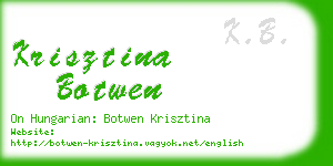 krisztina botwen business card